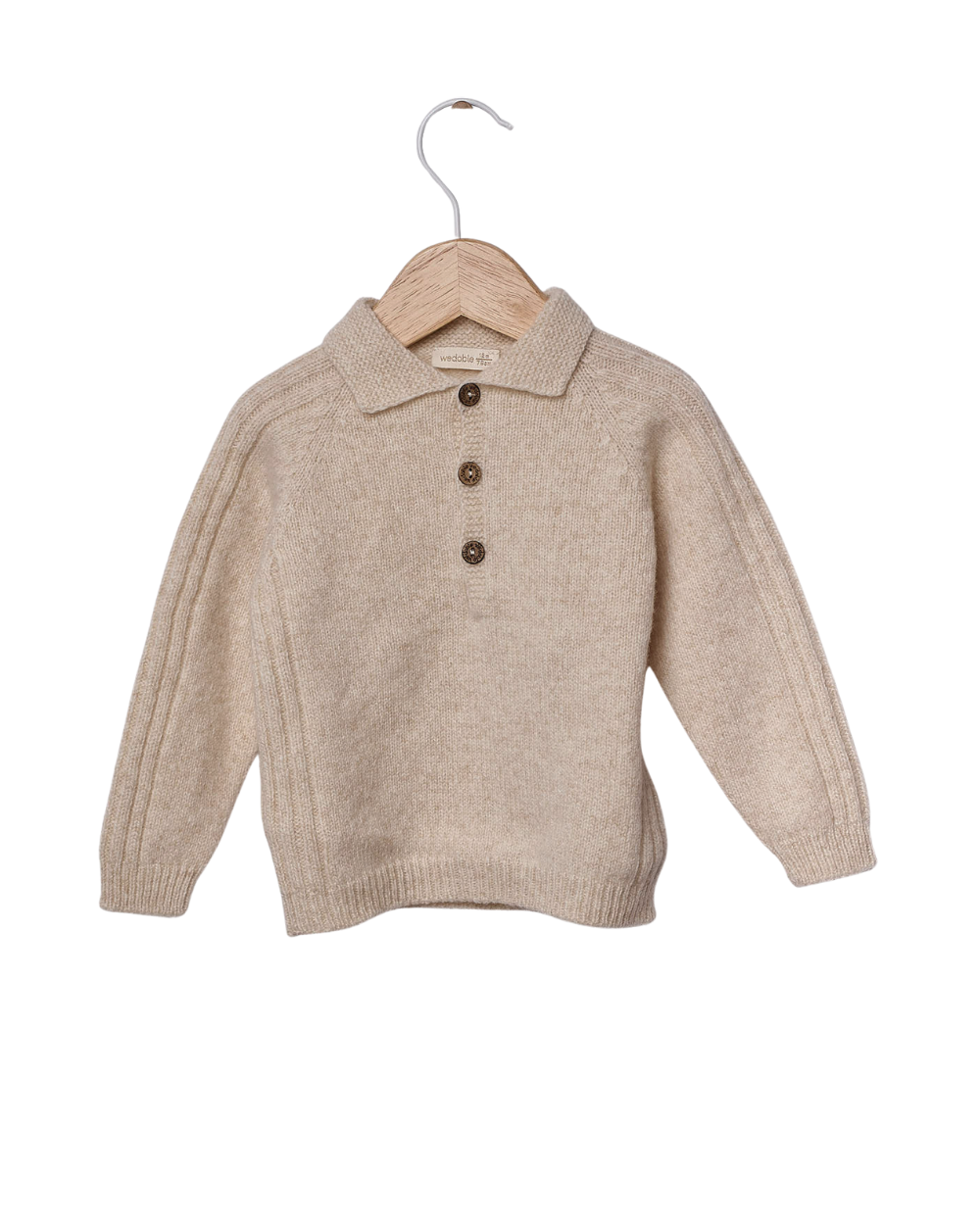 Camisola Polo Tricotada em Lã Merino
