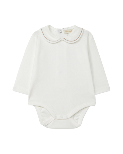 Body Manga Comprida Gola Redonda Bordada | Baby