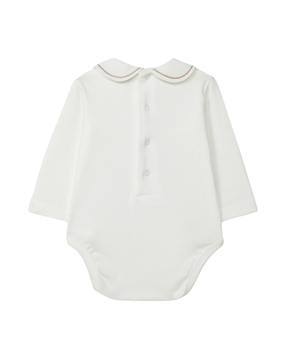 Body Manga Comprida Gola Redonda Bordada | Baby