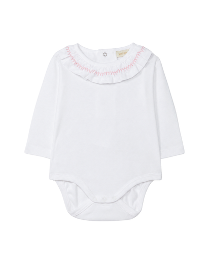 Body Manga Comprida Gola Folho Bordada | Baby