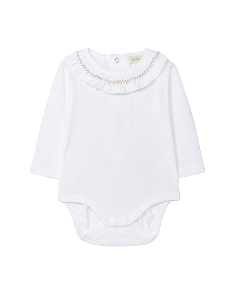 Body Manga Comprida Gola Folho Bordada | Baby