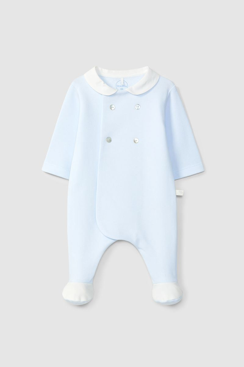 Grenouillère en tricot de coton avec boutons décoratifs