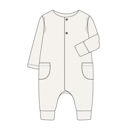 Macacão Algodão Orgânico Bolsos