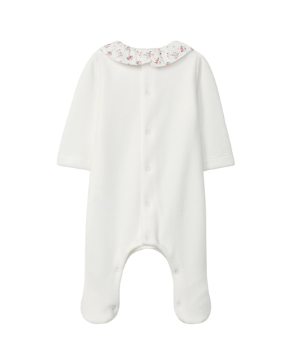 Babygrow Veludo Gola Folho e Smocks