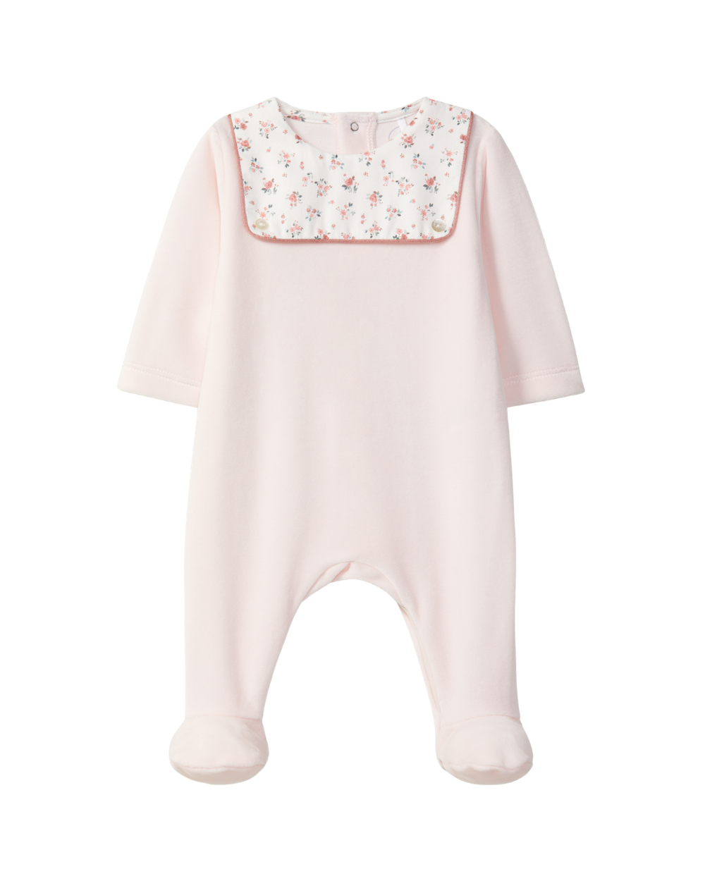 Babygrow Veludo Detalhe Tecido Estampado