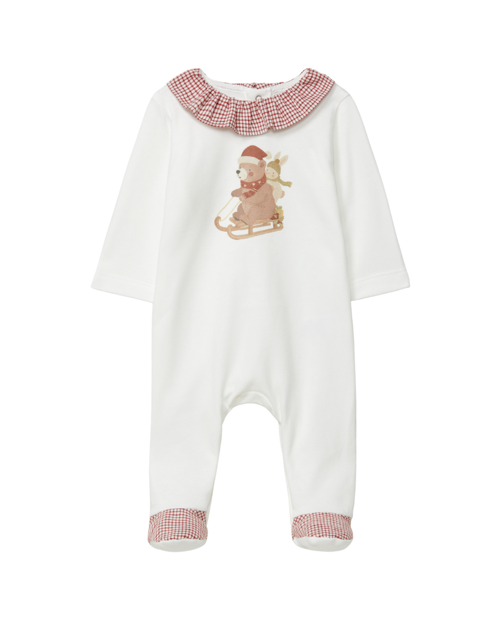 Babygrow Gola Folho Urso e Coelho no Trenó