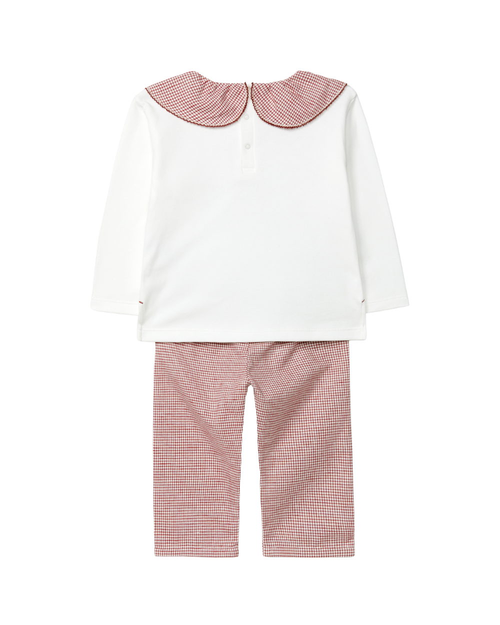 Pijama Gola Folho Xadrez Vichy Urso e Coelho no Trenó