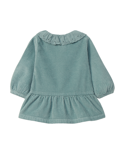 Vestido Bombazine Gola de Folho Bordado Inglês