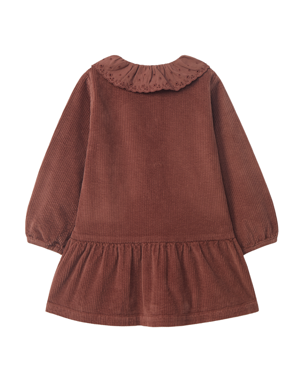 Vestido Bombazine Gola de Folho Bordado Inglês