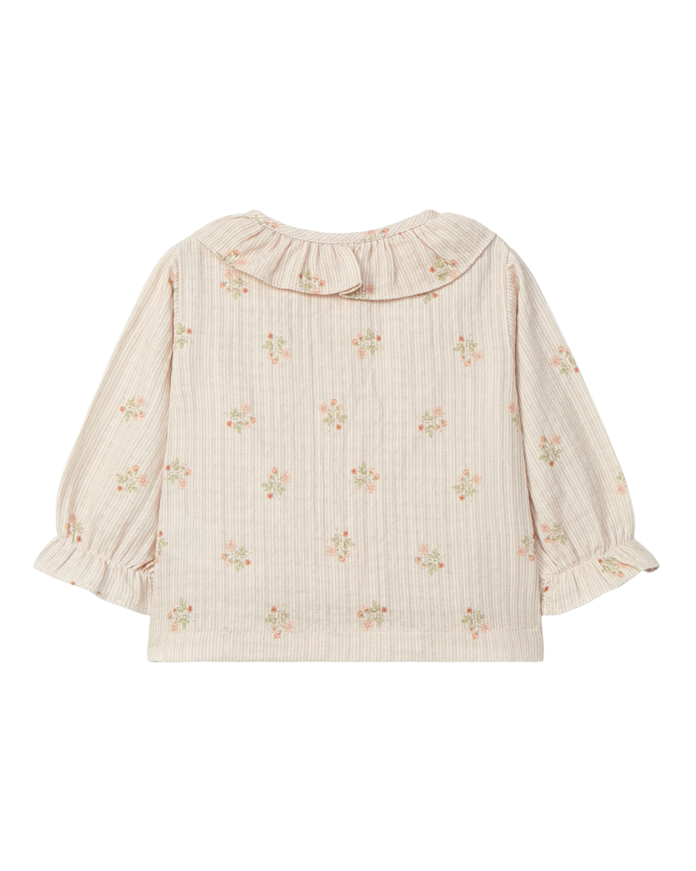 Blusa de Flores com Gola de Folho