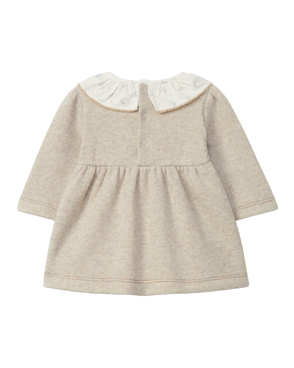 Vestido Gola de Folho Estampada