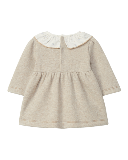 Vestido Gola de Folho Estampada