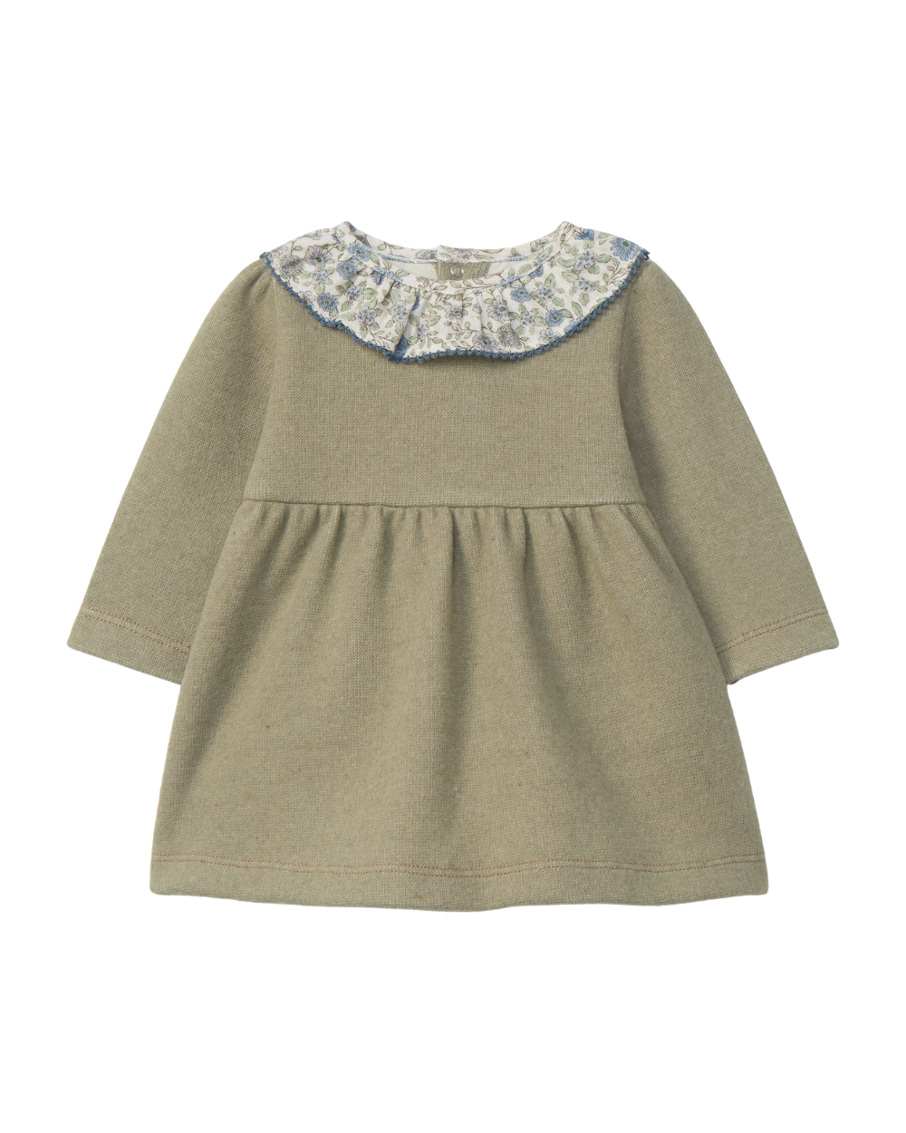 Vestido Gola de Folho Estampada