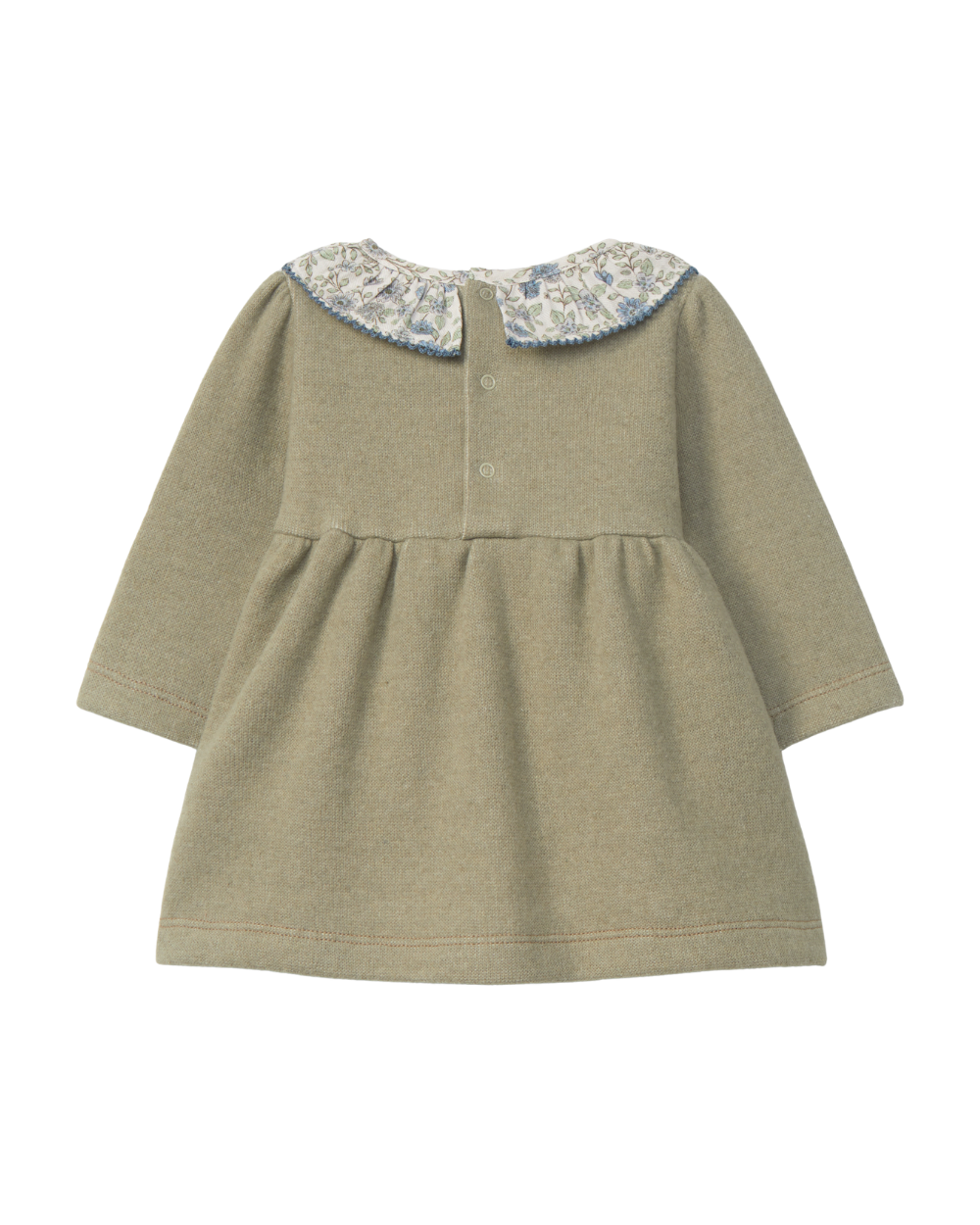 Vestido Gola de Folho Estampada