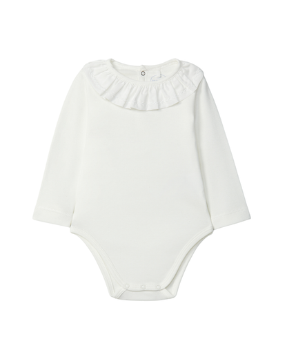 Body Gola de Folho Bordado de Folhas