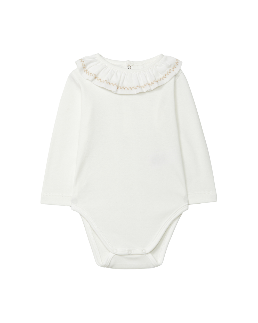 Body Gola de Folho Bordado de Folhas