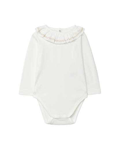 Body Gola de Folho Bordado de Folhas