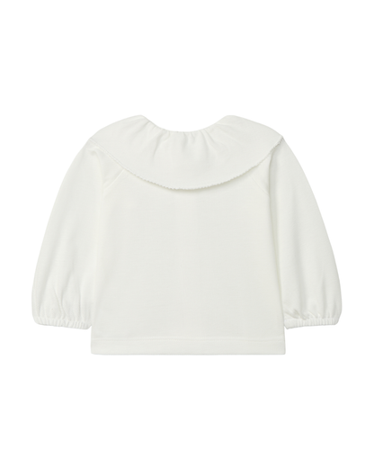 Longsleeve em Piquet com Gola de Folho