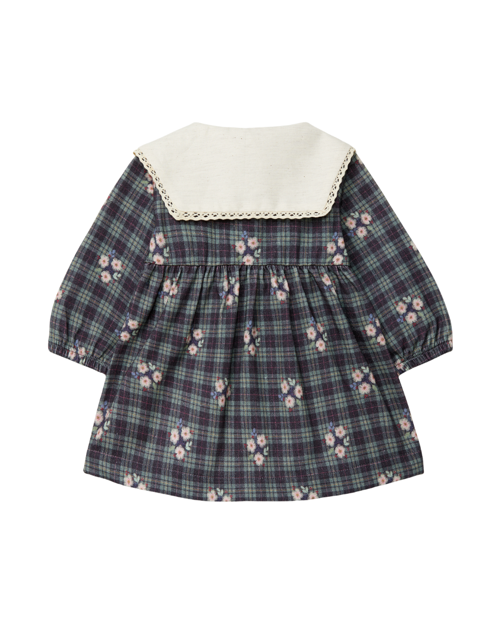 Vestido Estampado Xadrez com Flores