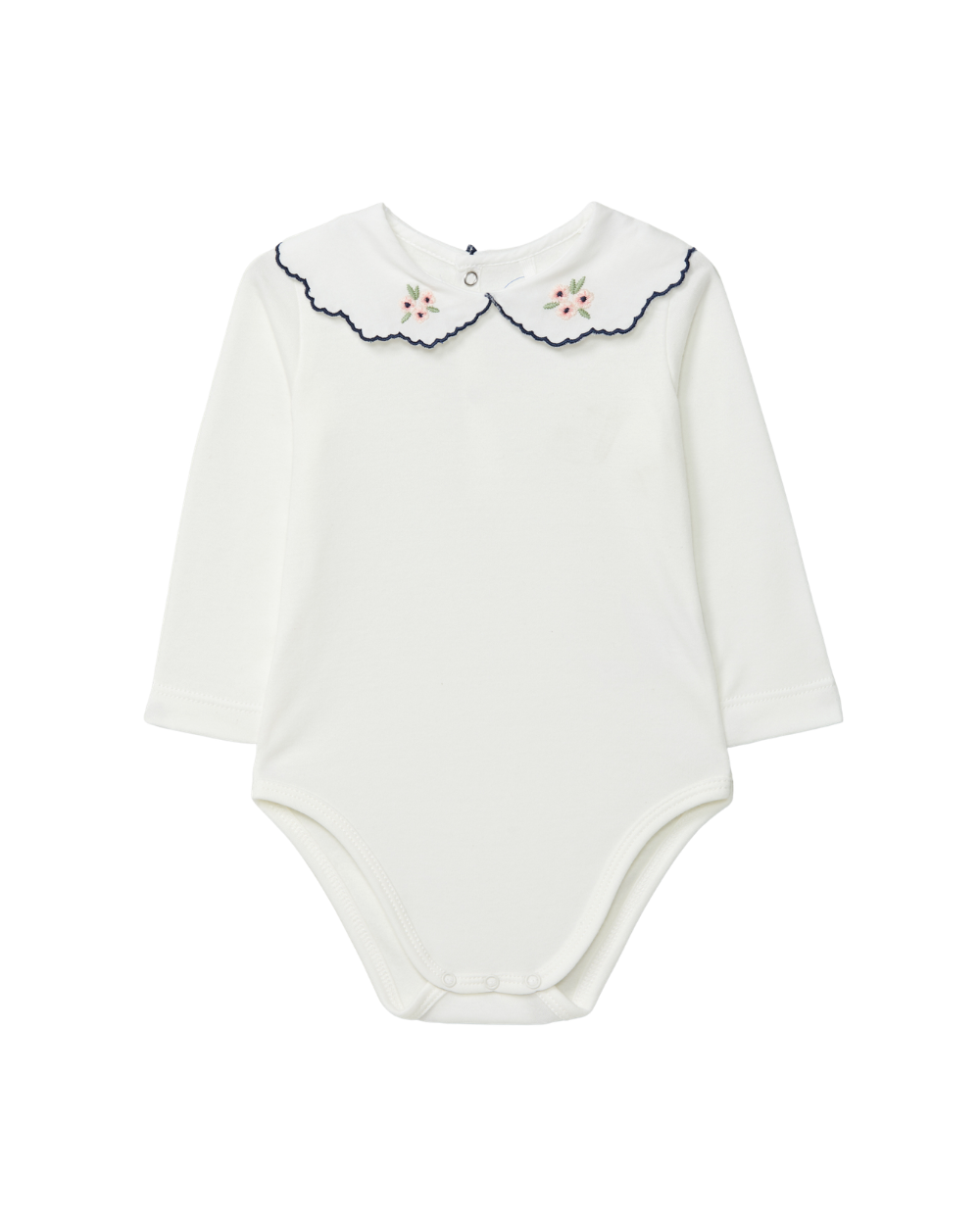 Body Gola Boleada com Flores Bordadas