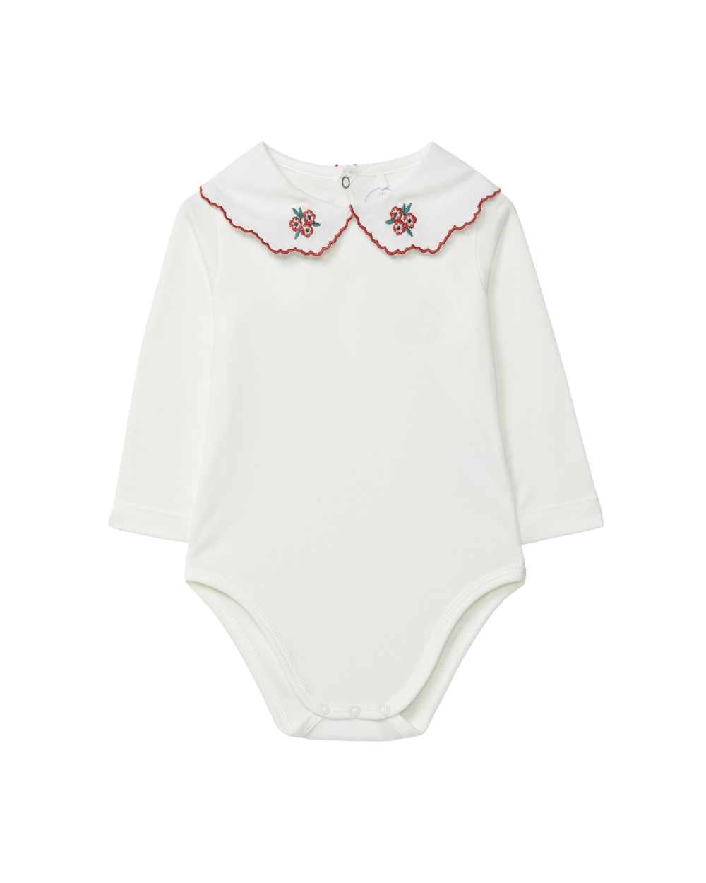 Body Gola Boleada com Flores Bordadas