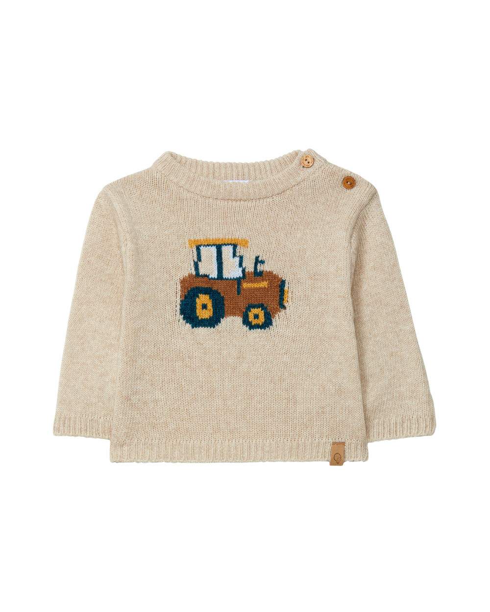 Camisola Decote Redondo Tricotada Intarsia Figurativa