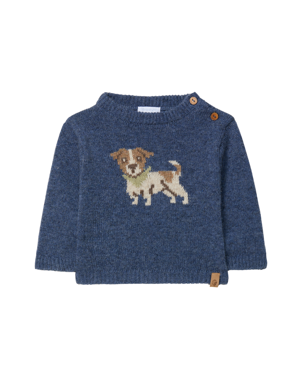 Camisola Decote Redondo Tricotada Intarsia Figurativa