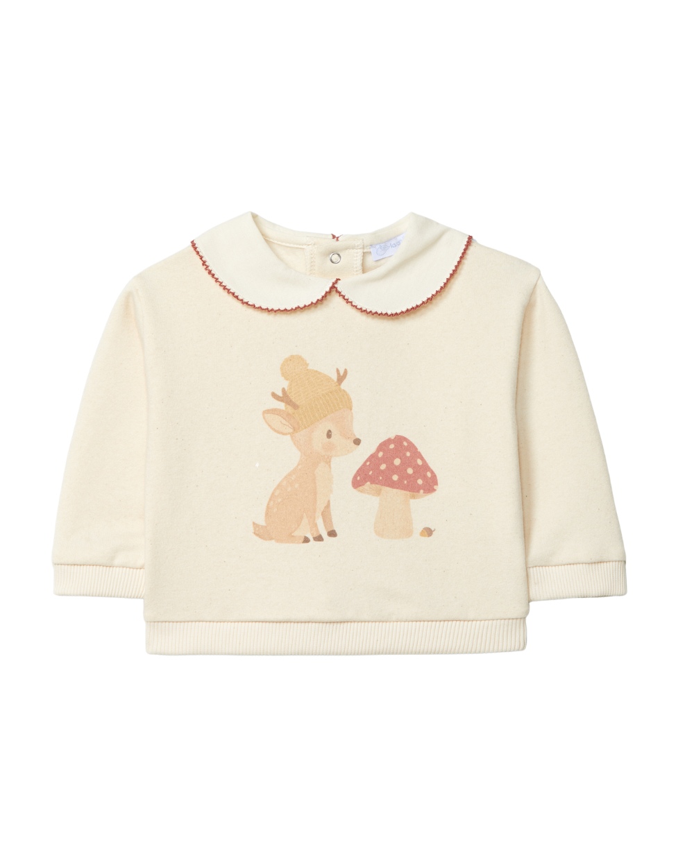 Sweatshirt Bambi e Cogumelo com Gola