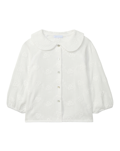 Blusa em Gaze Bordado Floral