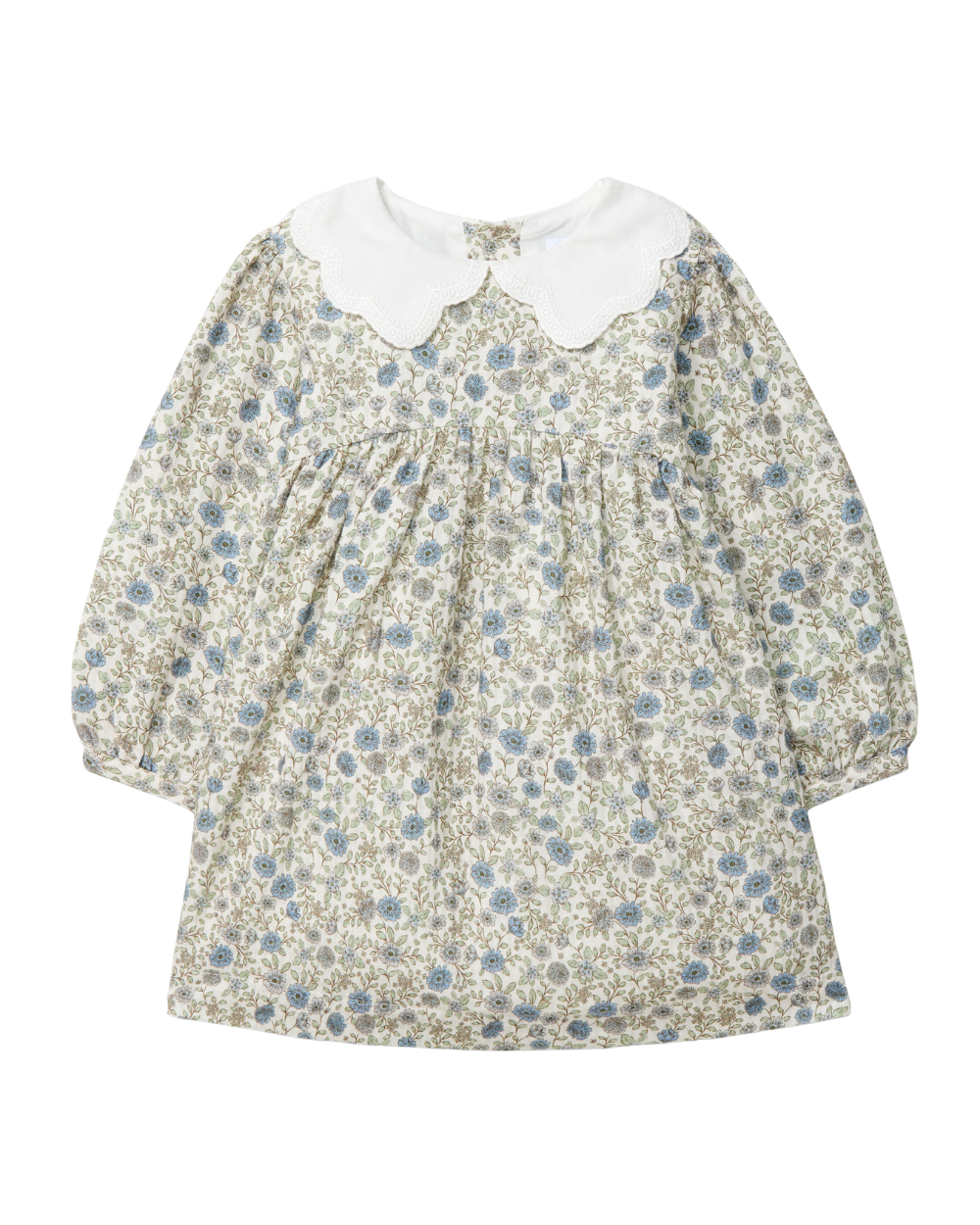 Vestido Flores Gola Bordada