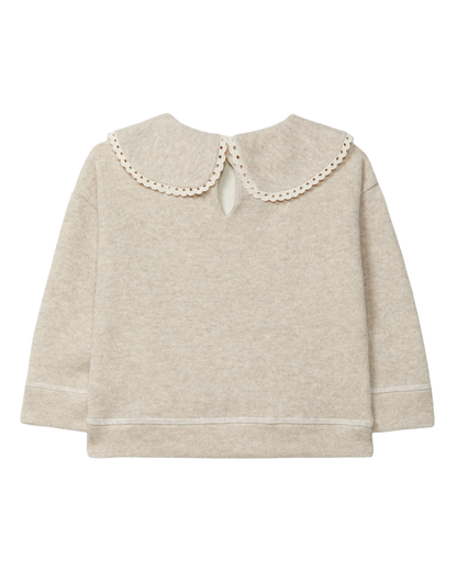 Sweatshirt Malha Dupla com Detalhe de Renda