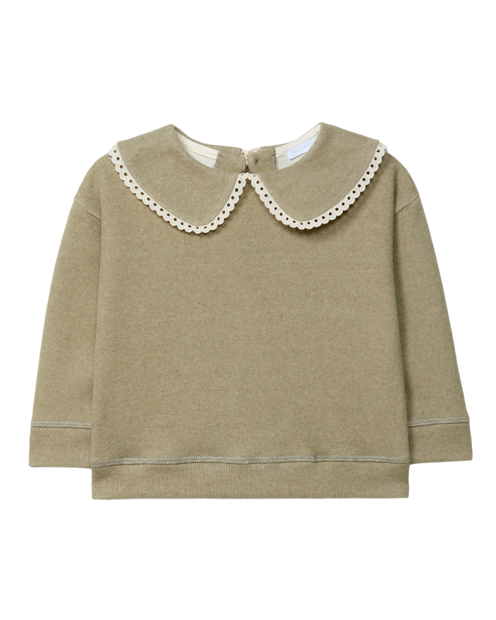 Sweatshirt Malha Dupla com Detalhe de Renda