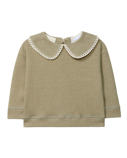 Sweatshirt Malha Dupla com Detalhe de Renda
