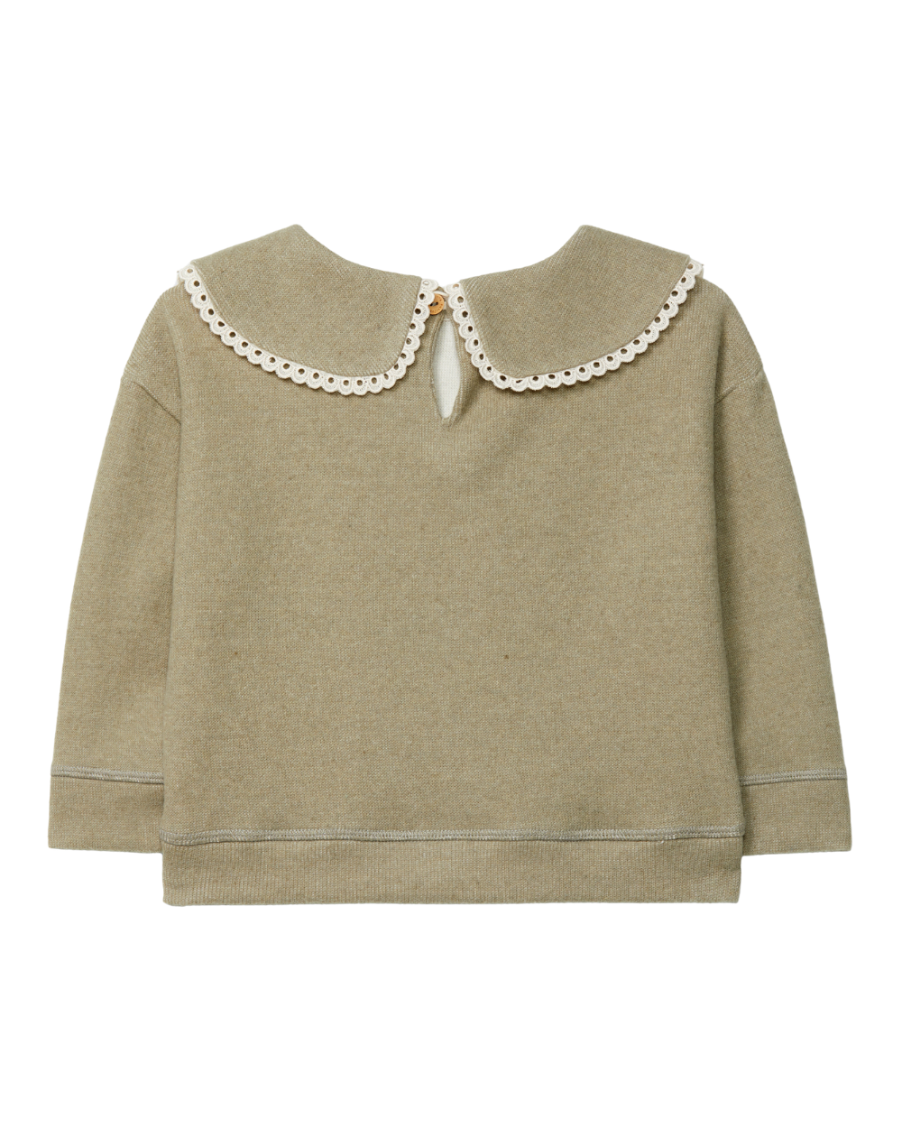 Sweatshirt Malha Dupla com Detalhe de Renda
