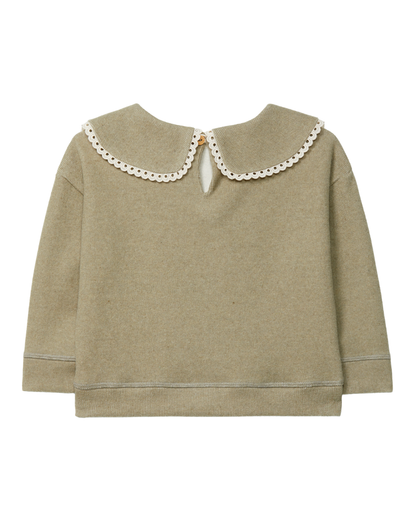 Sweatshirt Malha Dupla com Detalhe de Renda