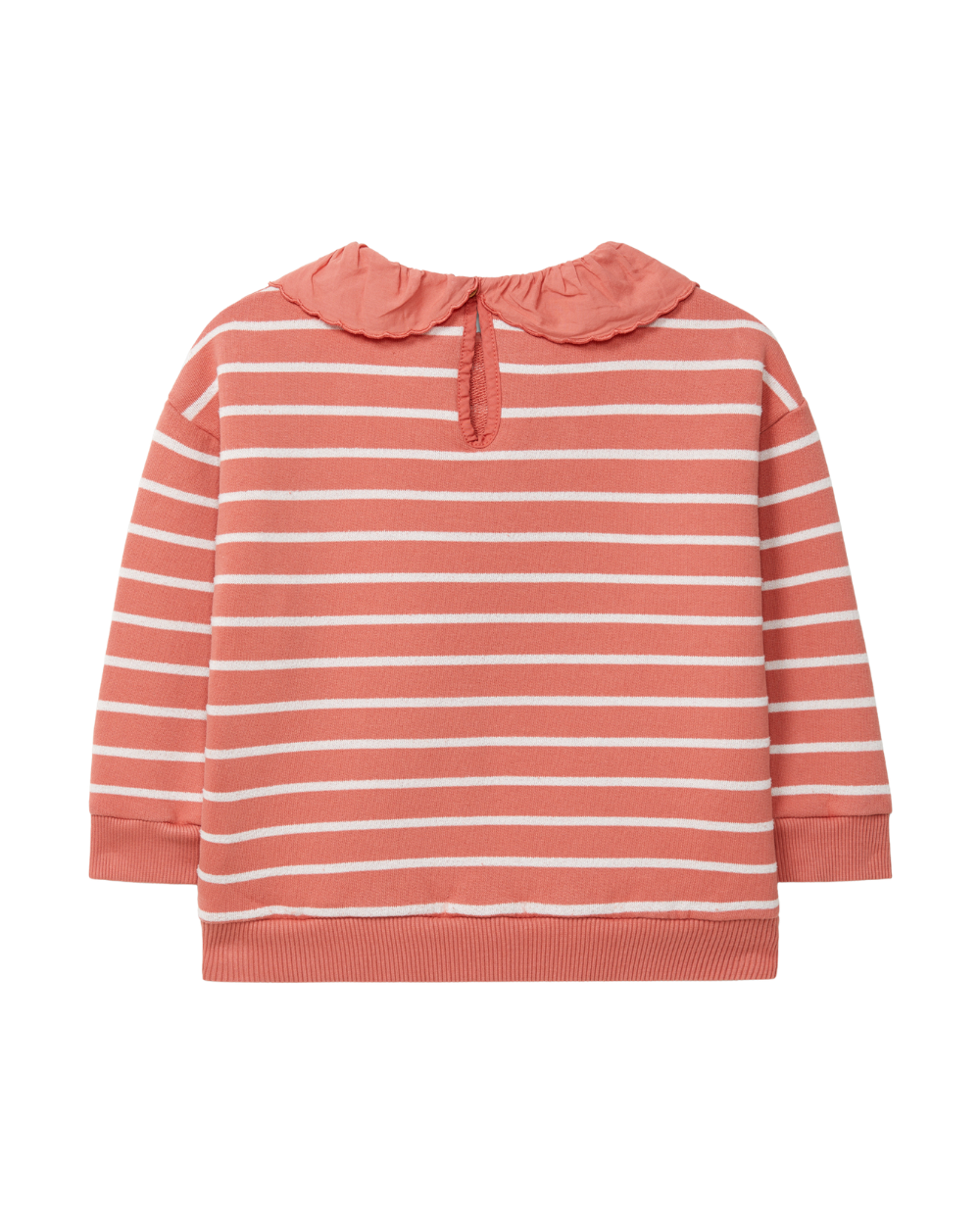 Sweatshirt Riscas com Gola de Folho