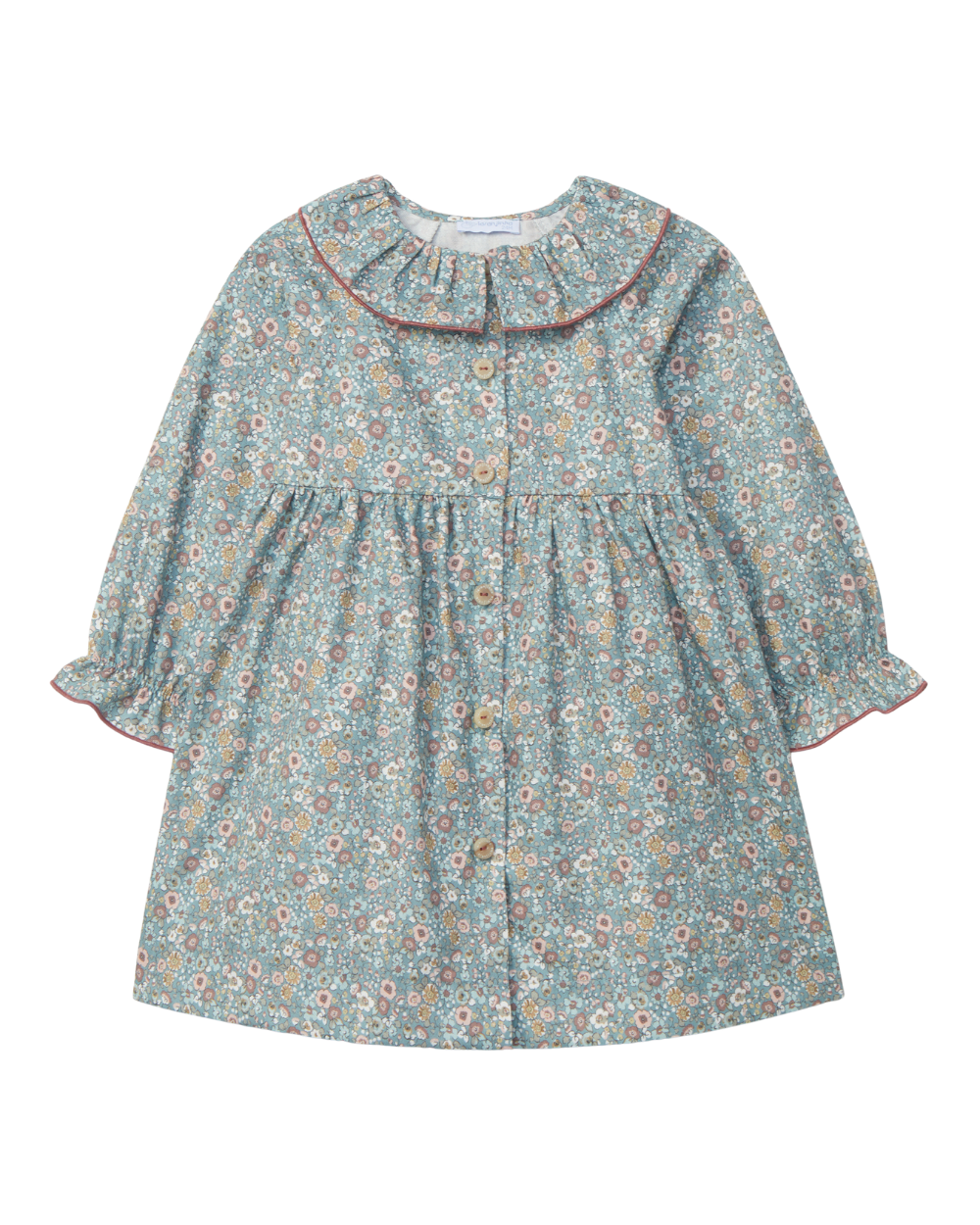 Vestido Flores Gola de Folho