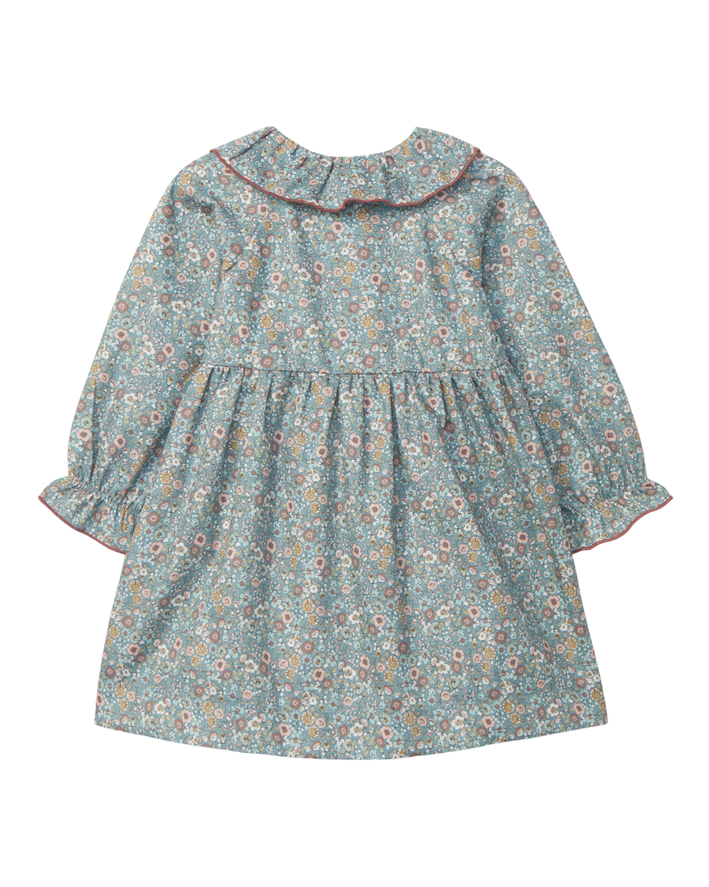 Vestido Flores Gola de Folho