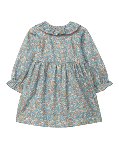 Vestido Flores Gola de Folho