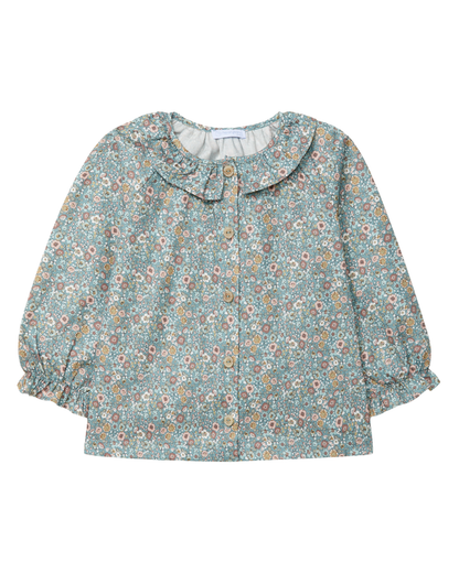 Blusa Estampada Gola de Folho