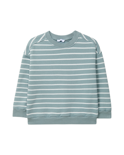 Sweatshirt em Felpa de Riscas