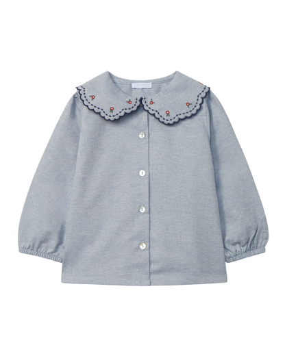Blusa Vaiela Detalhe Bordado na Gola