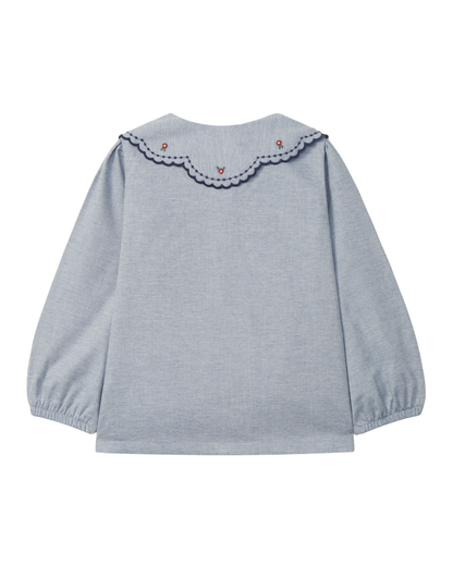 Blusa Vaiela Detalhe Bordado na Gola
