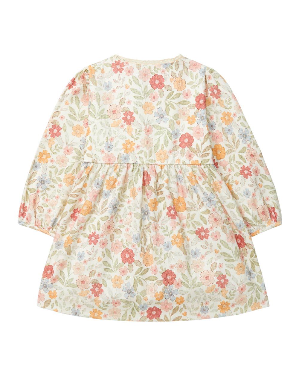 Vestido Estampado Floral Detalhe de Renda