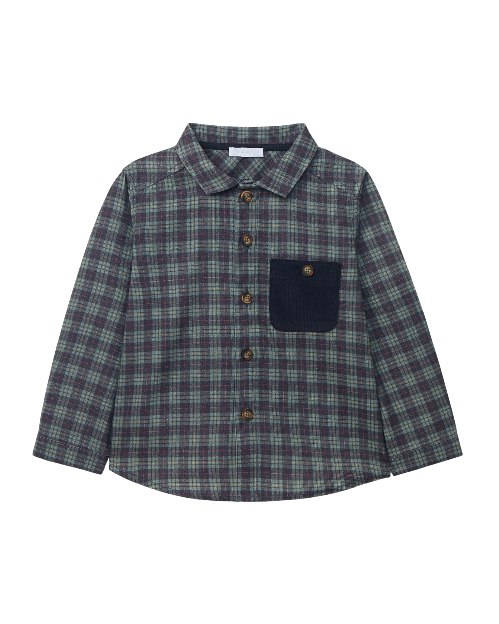 Camisa Xadrez com Bolso em Bombazine