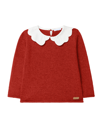 Camisola Tricotada com Gola Estampada