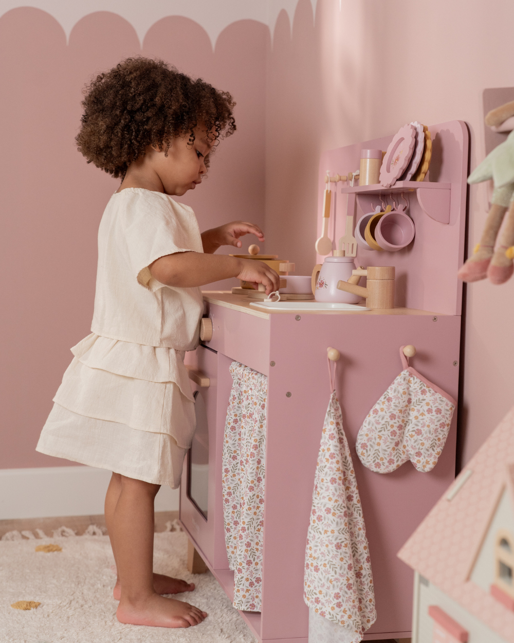 Pink Wooden Kitchen