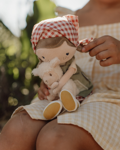 Rosa Agricultora com Galinha - Boneca de Pano