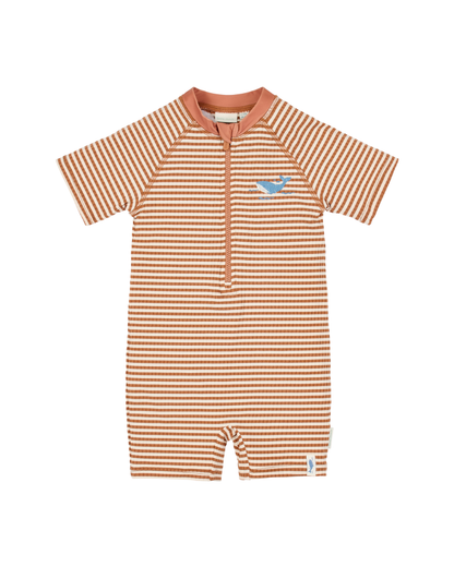 Fato de Banho Manga Curta | Ocean Brown Stripes
