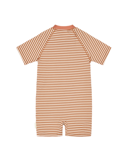 Fato de Banho Manga Curta | Ocean Brown Stripes